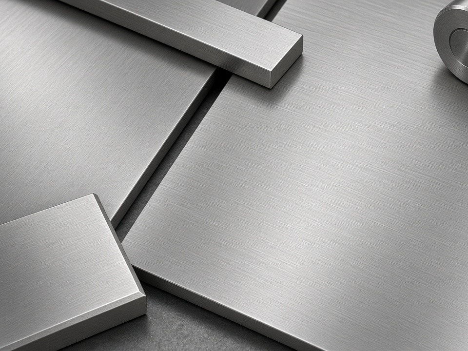 Gebürstete Metallfrontplatte mit gerichtetem Längsschliff